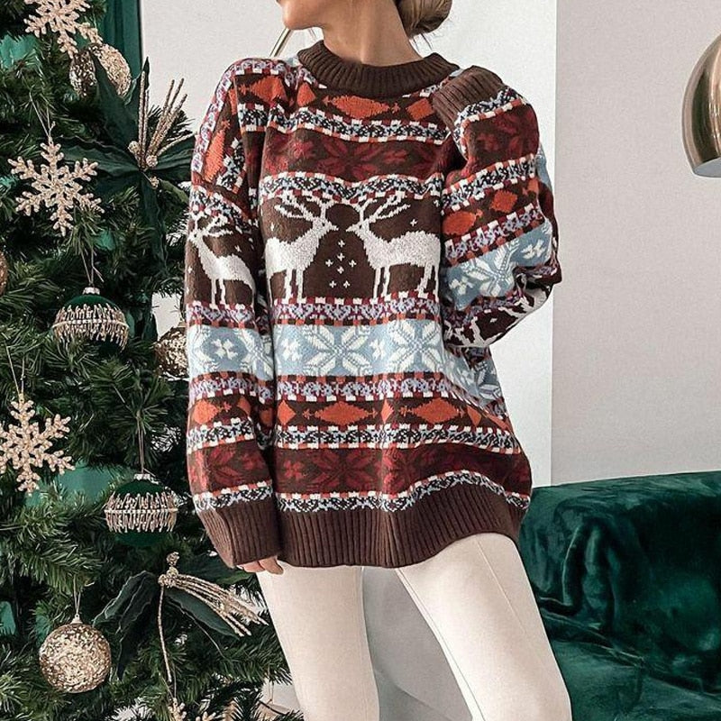 Laura | Festive Reindeer Knit Sweater