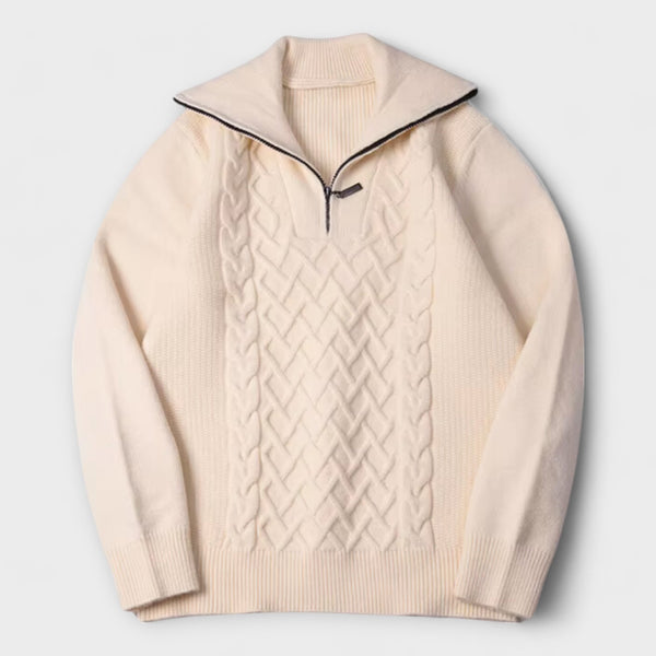 Brighton | Fisherman-Inspired Zip Sweater