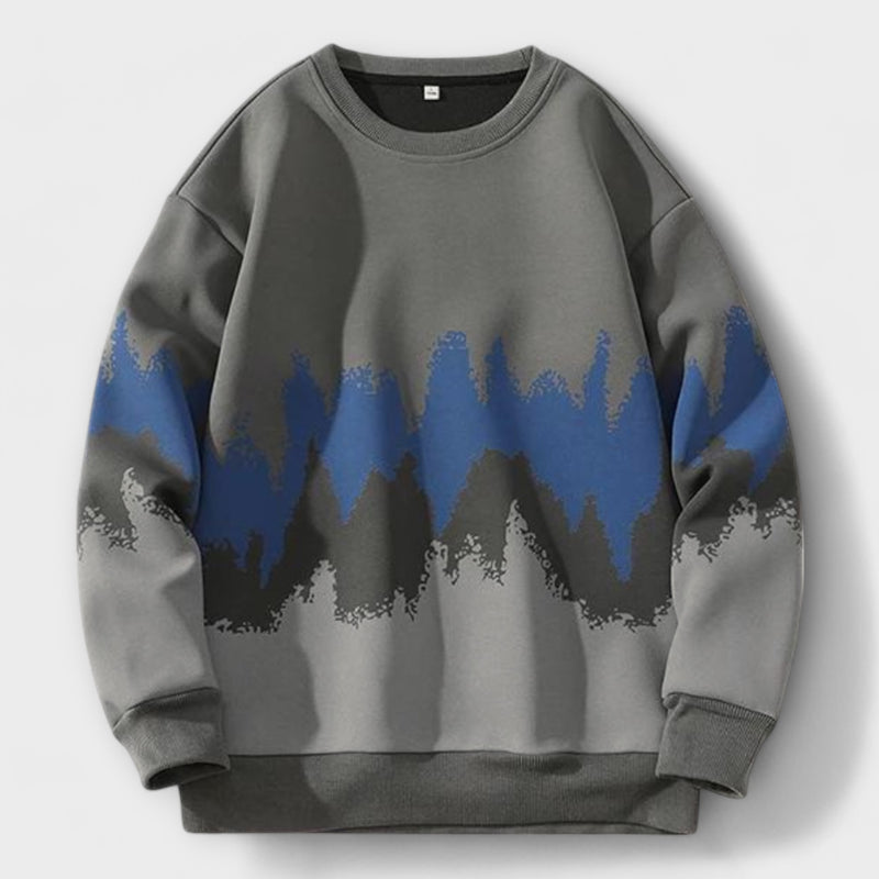 Beat | Crew Neck Sweater with Sound Frequency Graphic