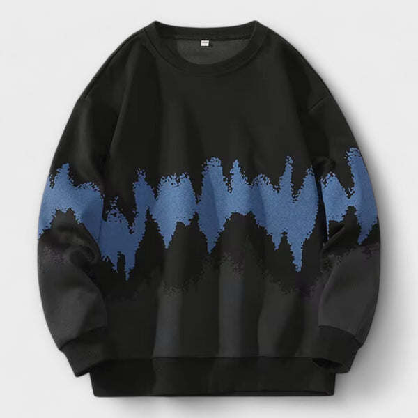 Beat | Crew Neck Sweater with Sound Frequency Graphic