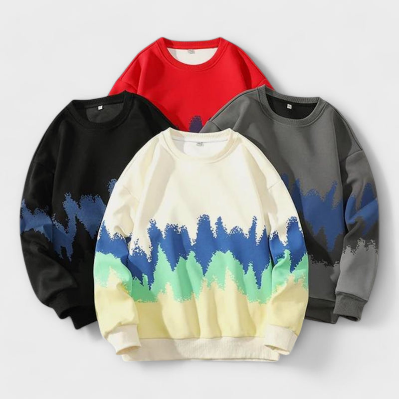 Beat | Crew Neck Sweater with Sound Frequency Graphic