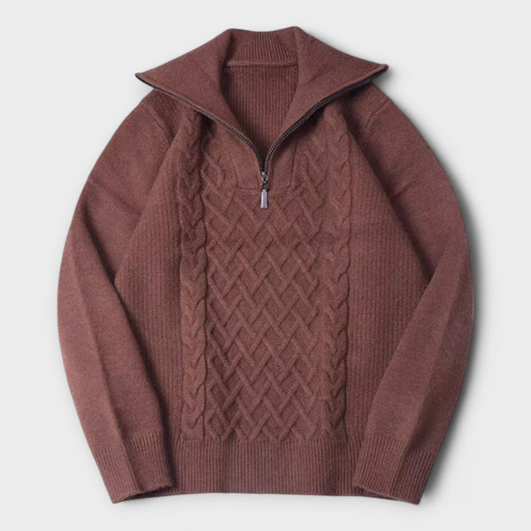 Brighton | Fisherman-Inspired Zip Sweater