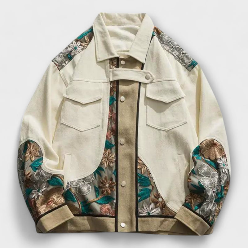 Kensington | Floral Textured Jacket with Sporty Elegance