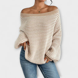 Luna | Striped Off-Shoulder Sweater