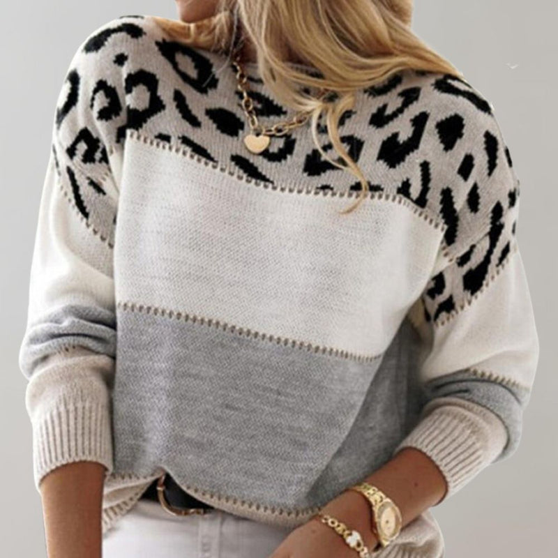 Savannah - Casual Sweater with Leopard Design