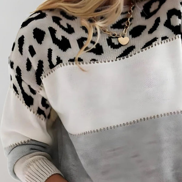 Savannah - Casual Sweater with Leopard Design