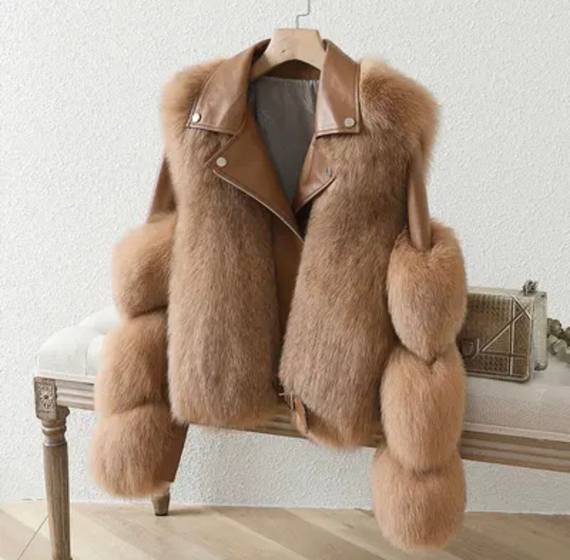 Ava Luxury Faux Fur Leather Jacket