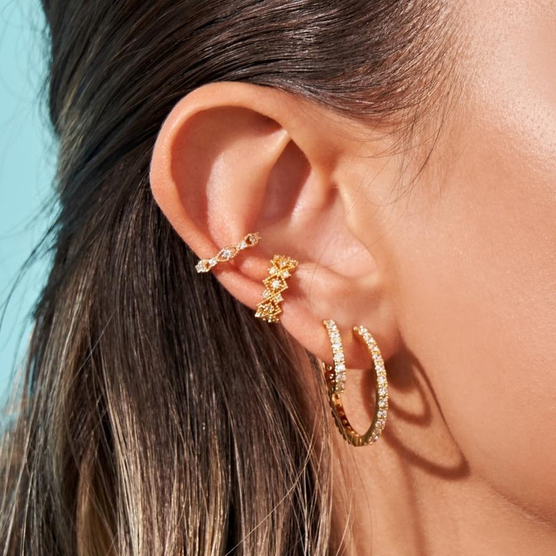 Pave Huggie Hoop Earrings