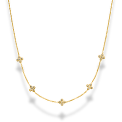 Pave Flower Necklace 14K gold-plated