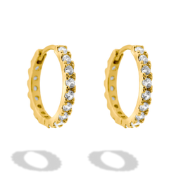 Pave Huggie Hoop Earrings