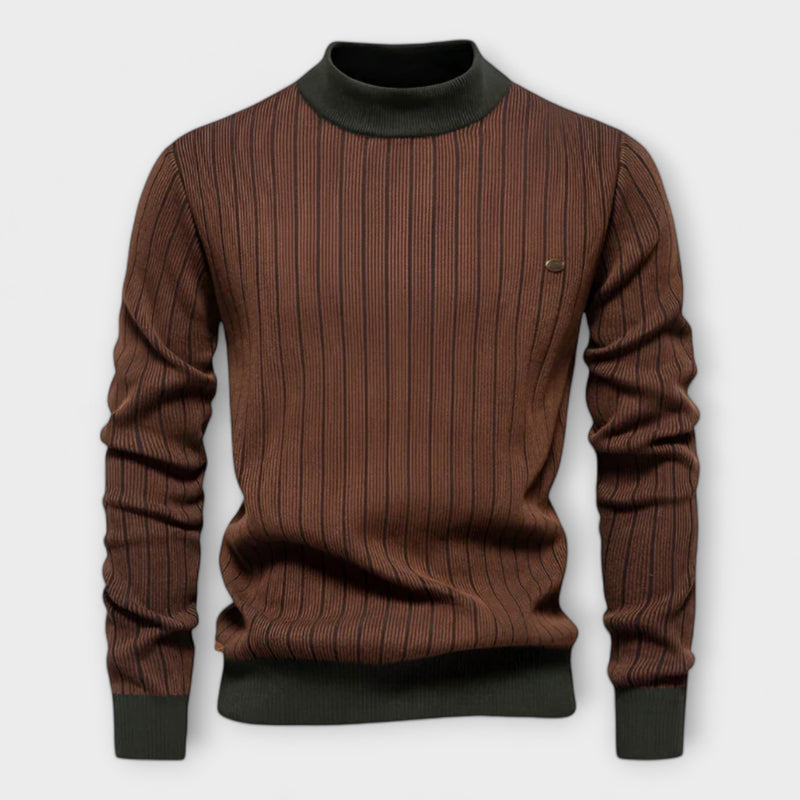 Ashbourne Striped Mock Neck Sweatshirt