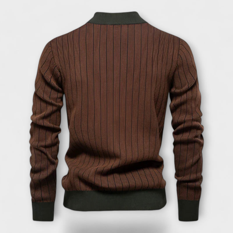 Ashbourne Striped Mock Neck Sweatshirt