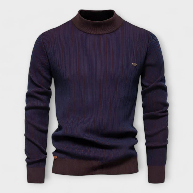 Ashbourne Striped Mock Neck Sweatshirt