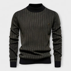 Ashbourne Striped Mock Neck Sweatshirt