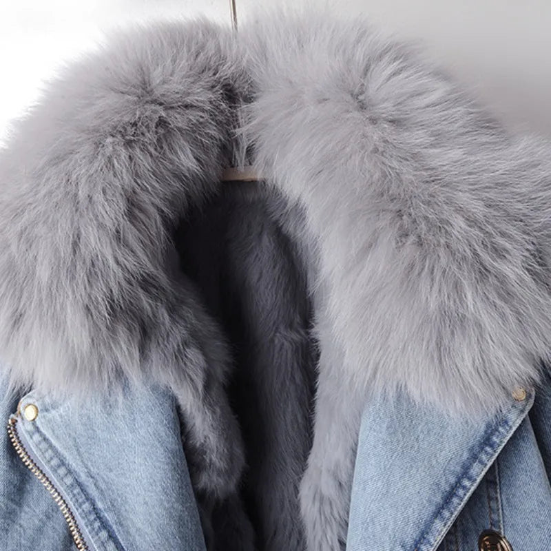 Sienna Luxe Denim & Fur Jacket