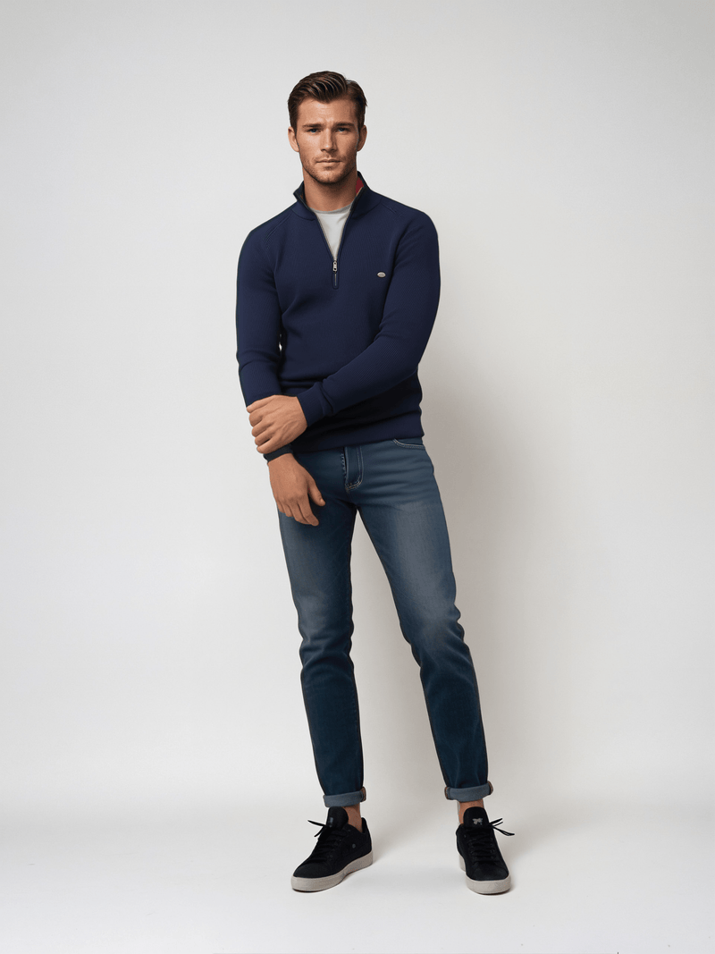 Alden | Casual High-Collar Zipper Cardigan