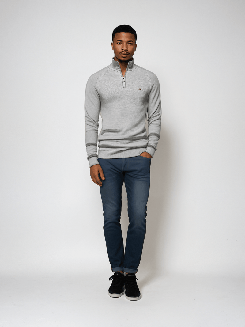 Alden | Casual High-Collar Zipper Cardigan