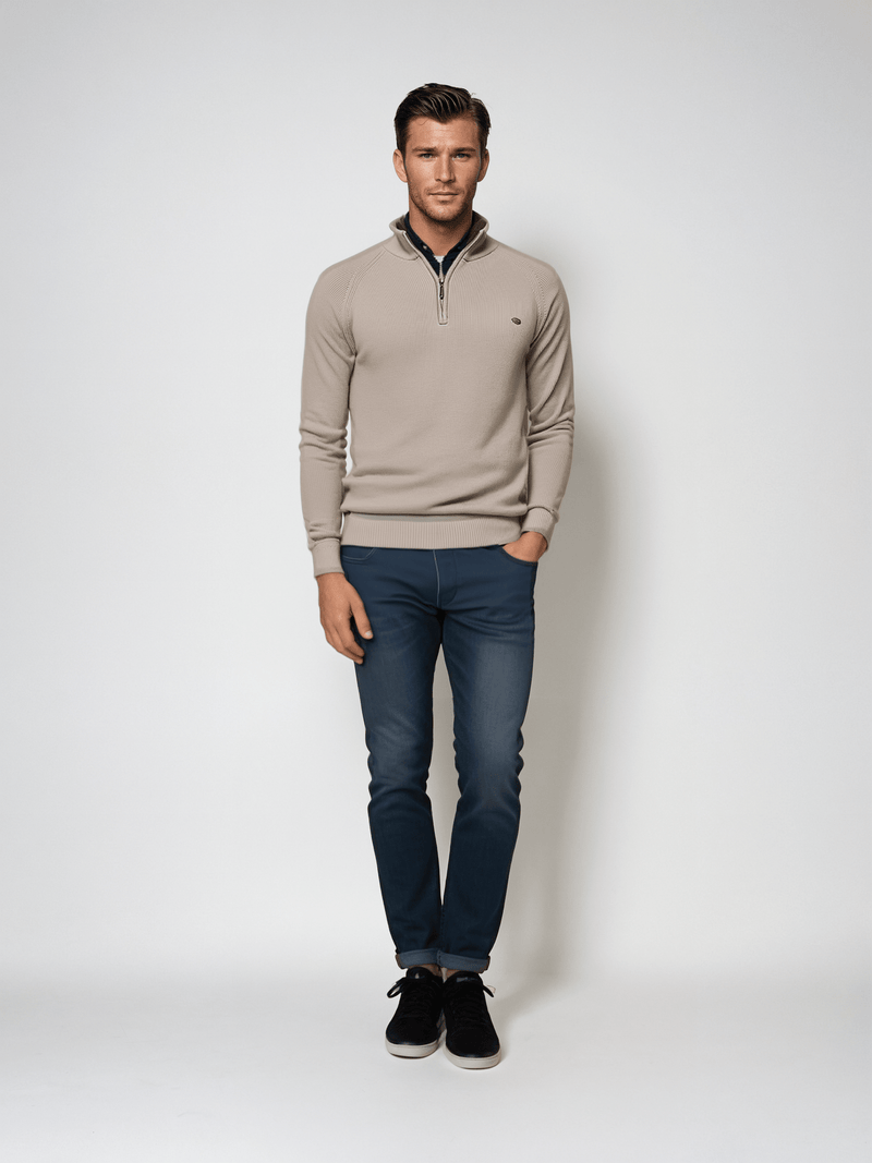 Alden | Casual High-Collar Zipper Cardigan