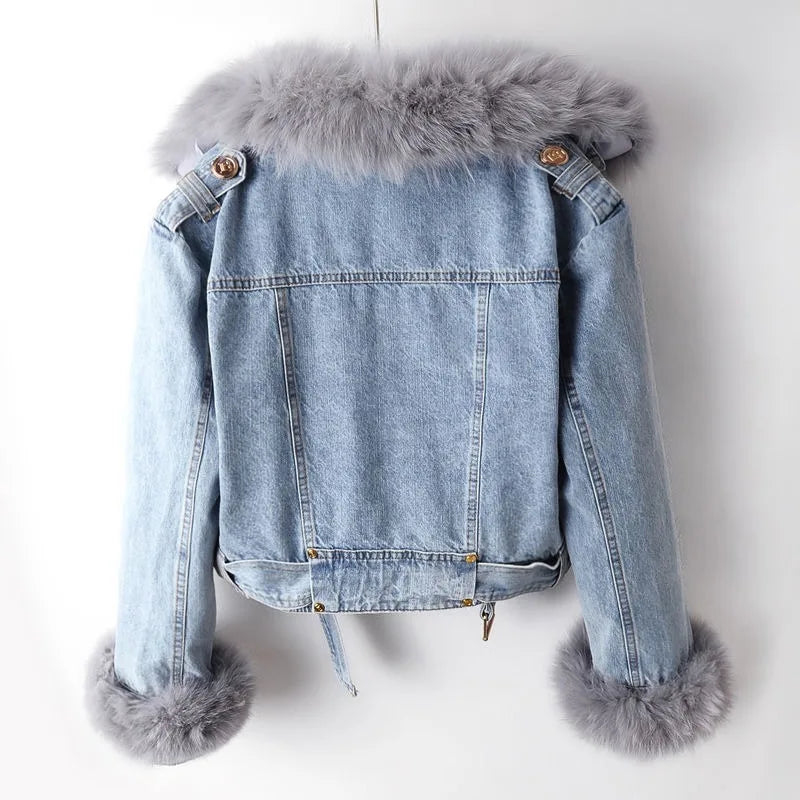 Sienna Luxe Denim & Fur Jacket