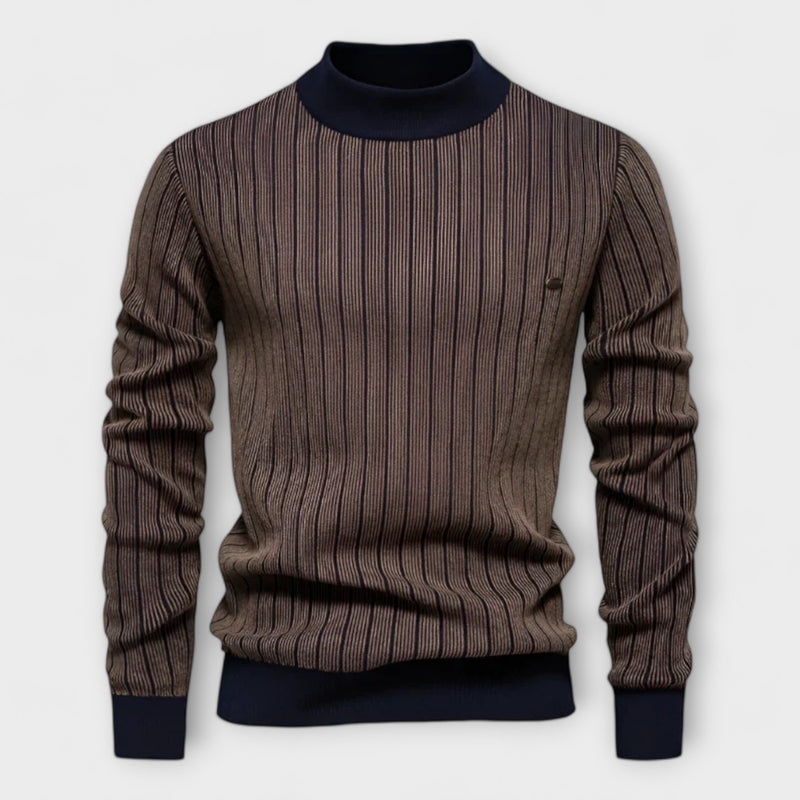 Ashbourne Striped Mock Neck Sweatshirt