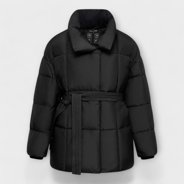 Sophia - Black Belted Puffer Jacket