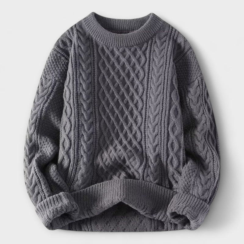 Cable Knit Crewneck Sweater