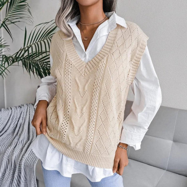 Claire - Cable Knit Sweater Vest