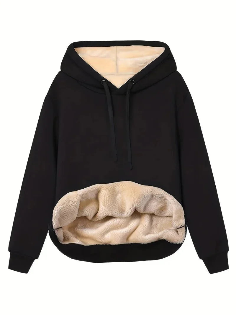 Scarlett - Fleece-Lined Kangaroo Pocket Hoodie