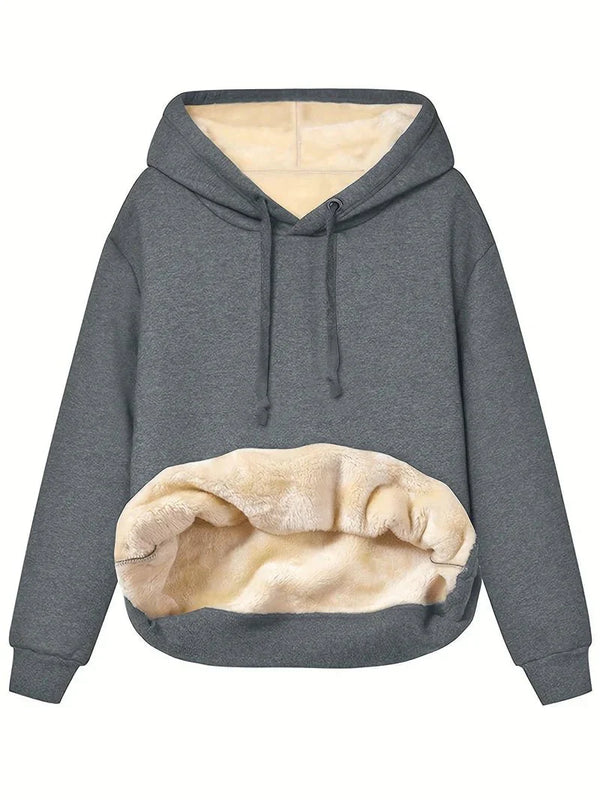 Scarlett - Fleece-Lined Kangaroo Pocket Hoodie