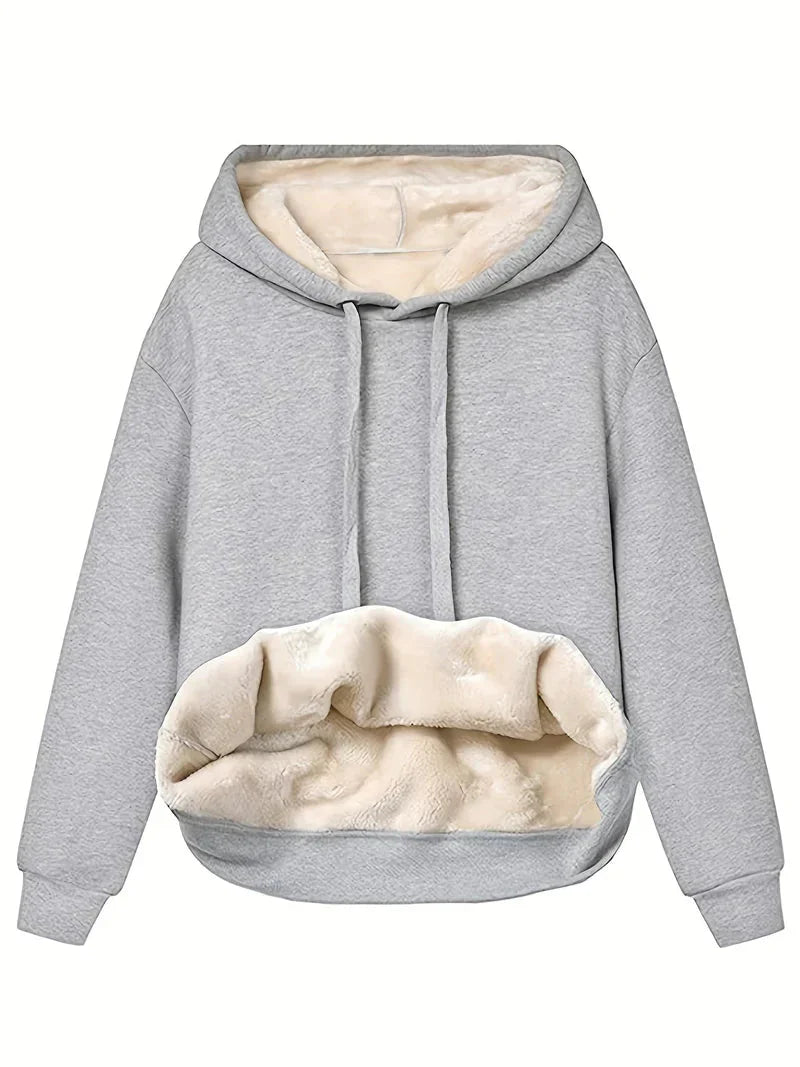 Scarlett - Fleece-Lined Kangaroo Pocket Hoodie