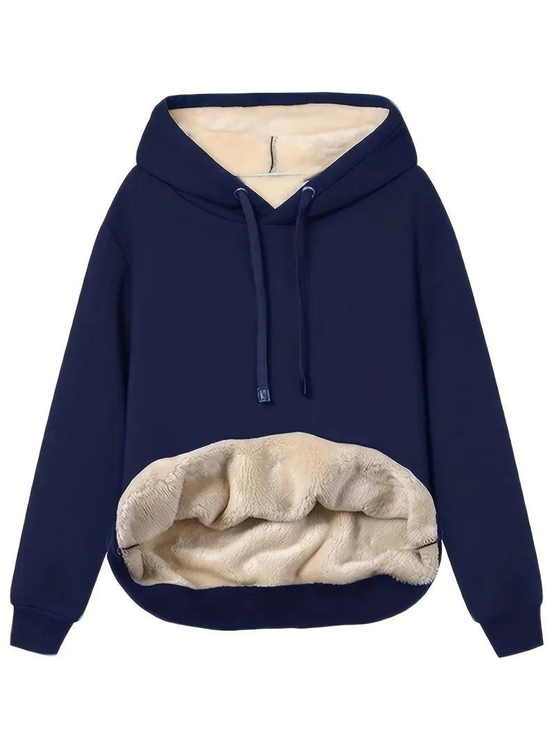 Scarlett - Fleece-Lined Kangaroo Pocket Hoodie