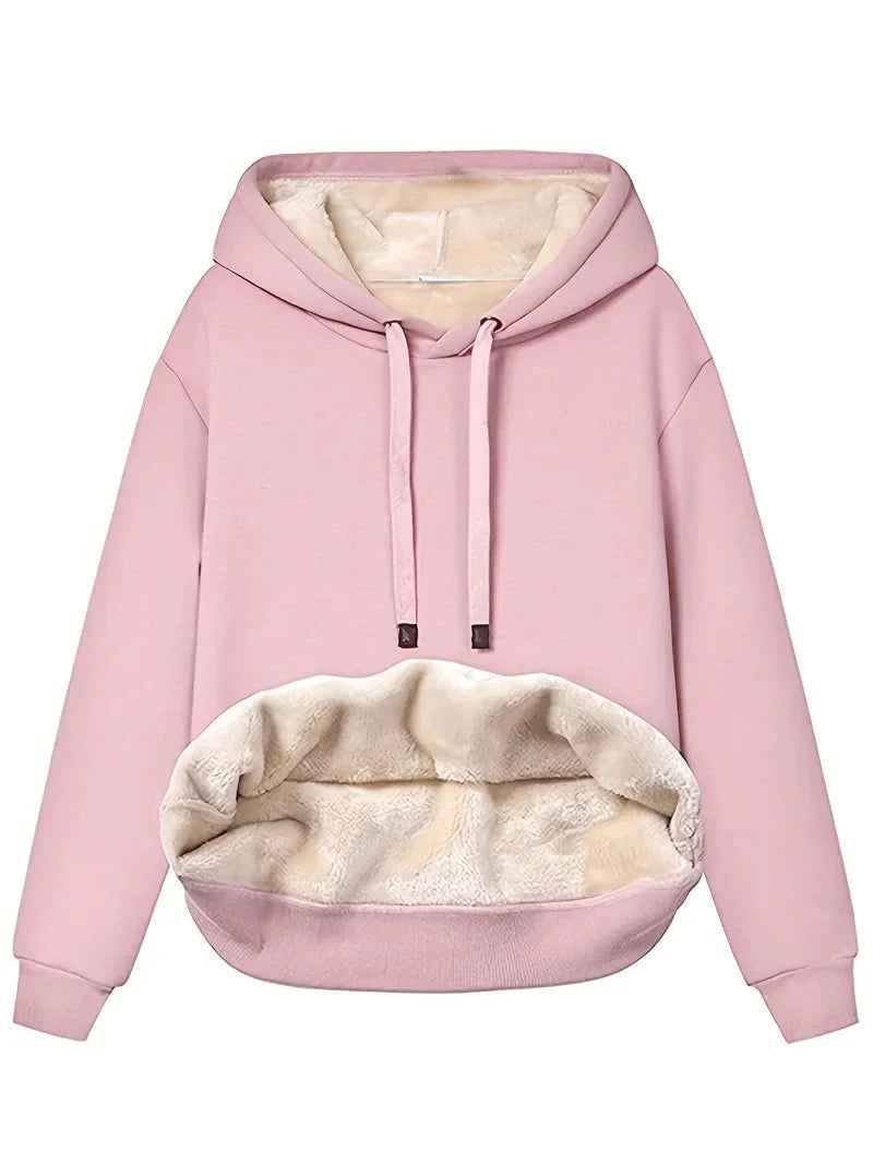 Scarlett - Fleece-Lined Kangaroo Pocket Hoodie