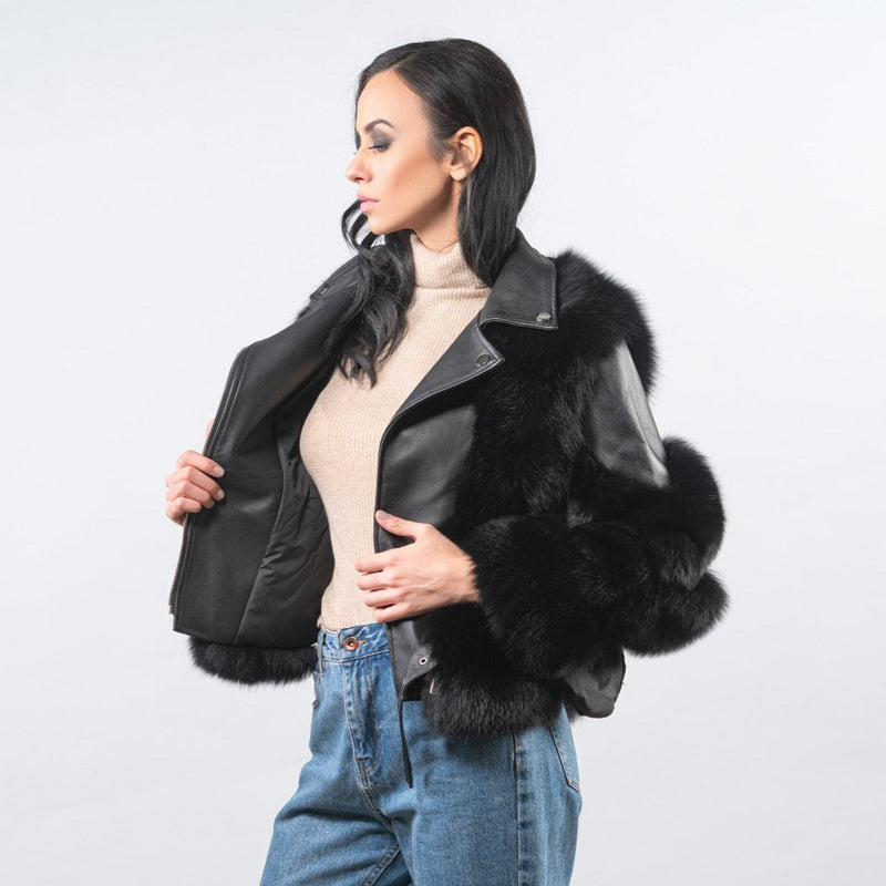 Ava Luxury Faux Fur Leather Jacket