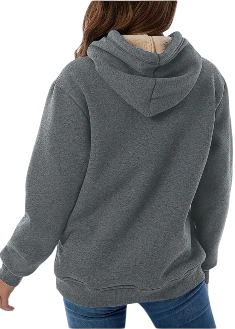 Scarlett - Fleece-Lined Kangaroo Pocket Hoodie