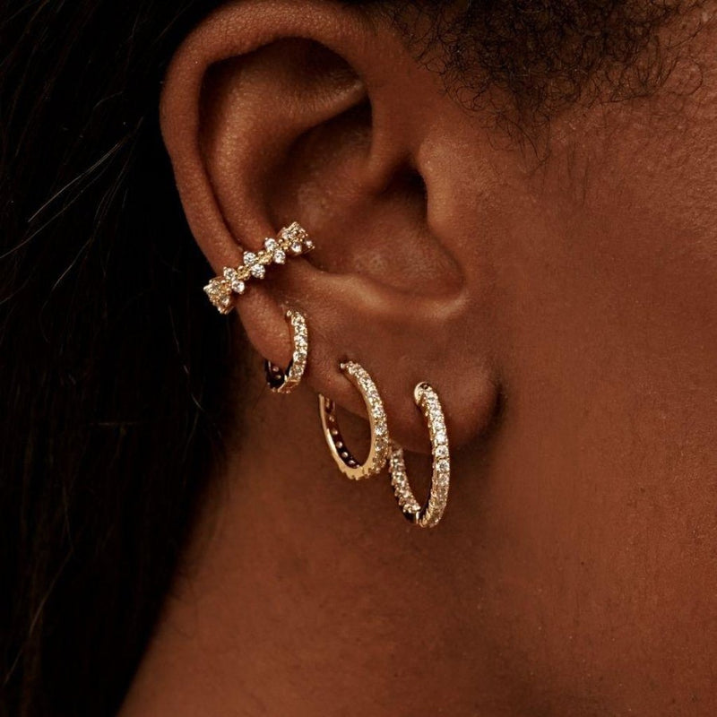 Pave Huggie Hoop Earrings