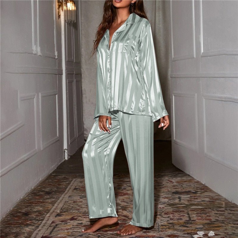 Striped Satin Pyjama Set